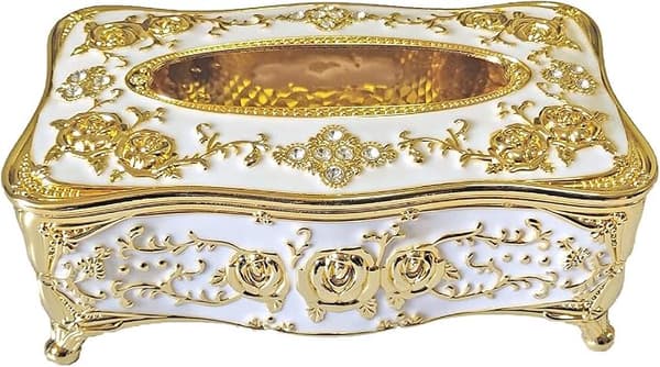 Servietboks Stativ Cover Galvaniseringsproces Servietholder (Guld
