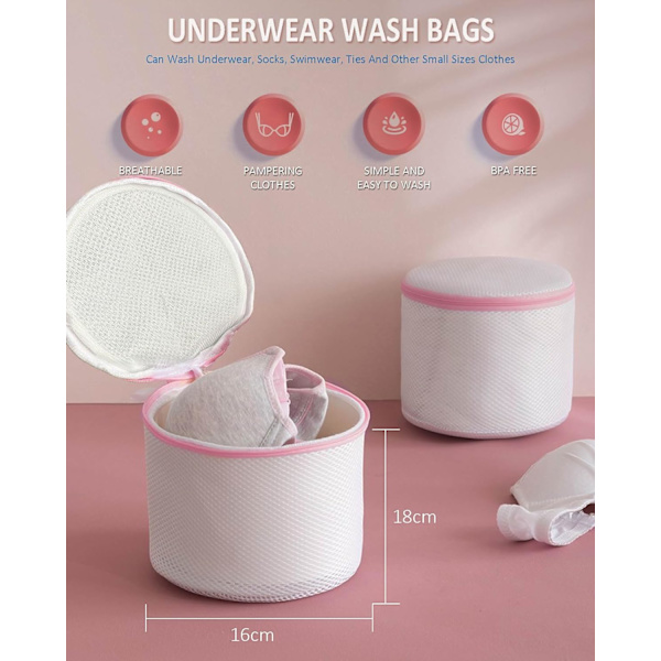 Tvättpåse för tvättmaskin, 3-pack, för underkläder, behå, tvättpåse B