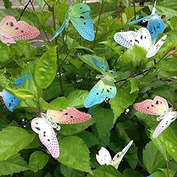 1 stk. Butterfly Fairy Lights utendørs solcelledrevet, 5 meter 20LE