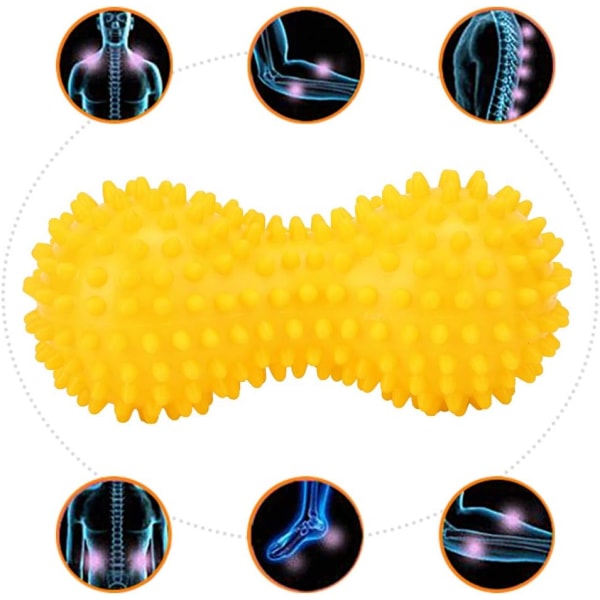 Yoga Massage Ball, PVC Spiky Yoga Peanut Massage Ball Fascia Ball