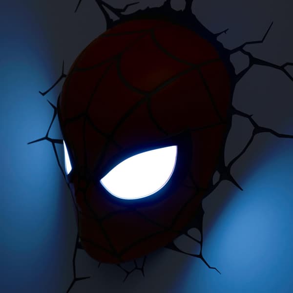 3DLight Marvel Spiderman Mask 3D Deco Light, Muovi, Punainen