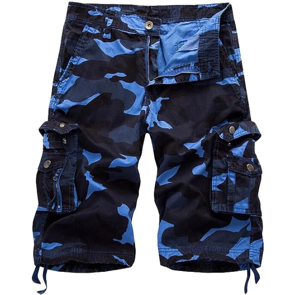 Herr Cargo Shorts Bomull Relaxed Fit Camouflage Camo Cargo Short