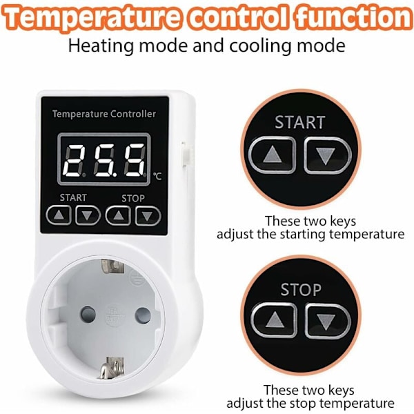 Termostat Digitale Temperaturstyringskontakter, Oppvarmingstermostat med NTC-Sonde