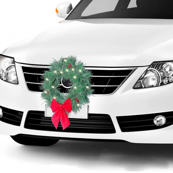 Julekrans til bil med lys til lastbiler og SUV'er