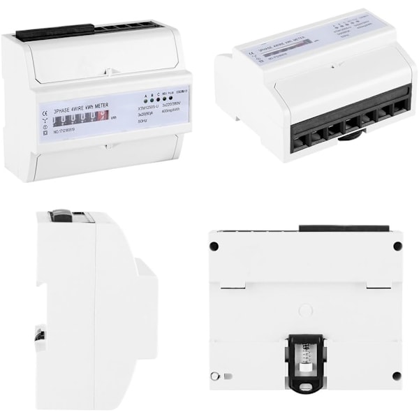 Multifunktionel Energimåler XTM1250S-U Digital 3-Fase 4-Ledning KWh Måler DIN-Skinne Elmåler 20(80)A