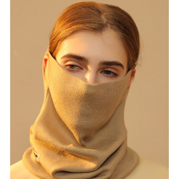 Enfärgad köldtålig mask-pullover-scarf för kvinnor under hösten