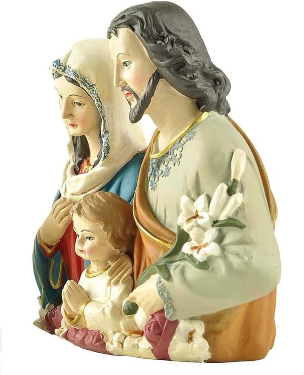 Religiøs hellig familie med barn statue grasiøs design Kristus Je