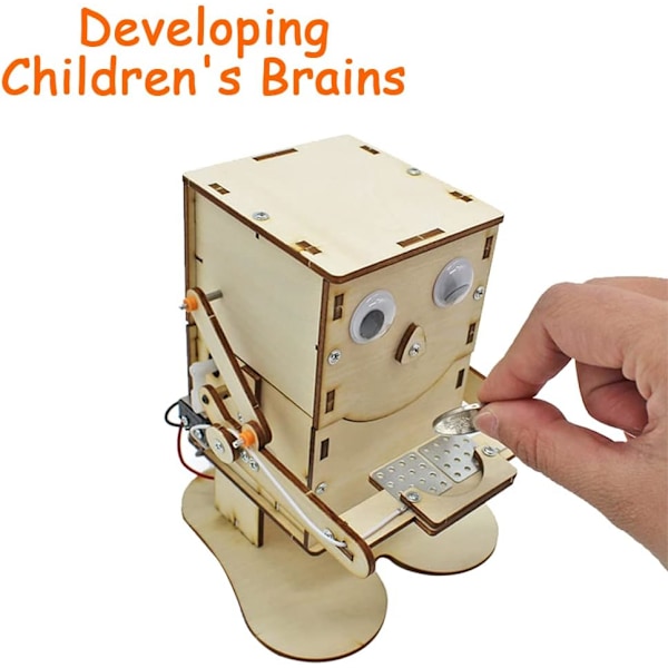 DIY-teknologirobot 3D trä hörn svala robot pussel leksak vetenskap experiment DIY-kit för barn vuxna