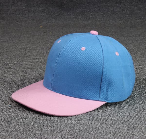 To-farget Snapback-hatt Flat Baseball Cap Trucker Solid Plain Blan