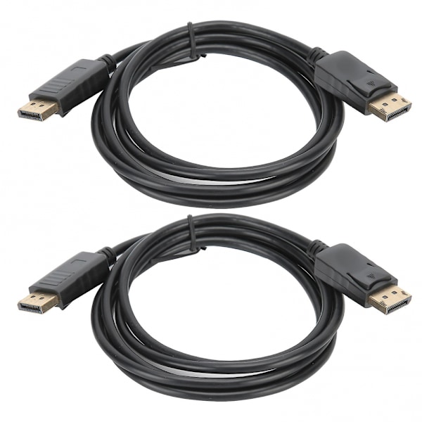 DisplayPort-kabel 1,8 m hann til hann DP-tilkoblingslinje 2 stk adapter