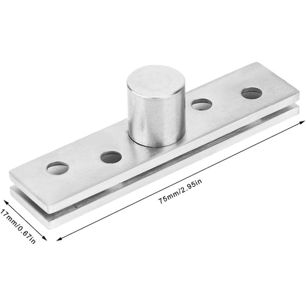 2 stk usynlige skjulte dørpivot hengsler, 360 graders roterende rustfritt stål pivot hengsel 75mm for dreiedører