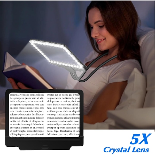Hands Free 5x suurennuslasi rengasvalolla, joustava hansikaula, sivu M