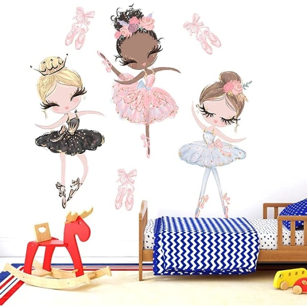 Ballet Girl High Heels Wall Stickers for Girls Kids Room Bedroom