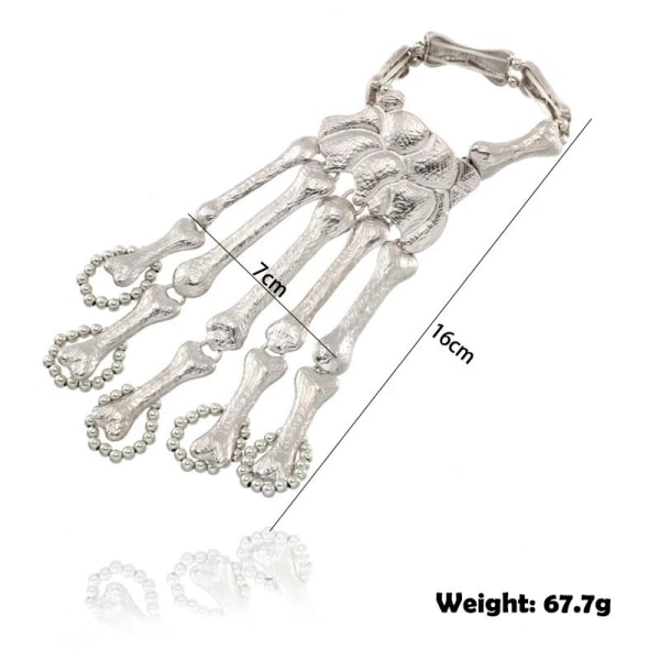 Tillbehör Hem Gothic Skull Tool Full Hand Skull Armband Ring,