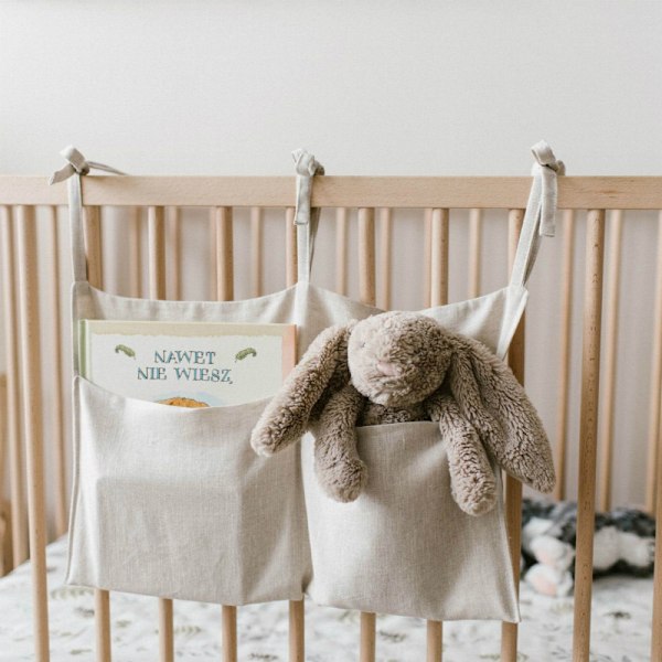 Hengende oppbevaringspose - Krybbe lommearrangør Solid Nursery Bedside