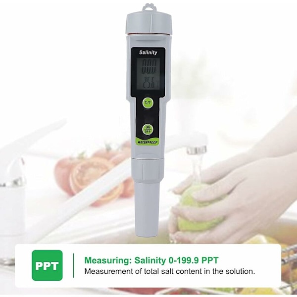 Salinitetstestare, 2-i-1 PH-mätare Digital TDS Vattenkvalitetstestare