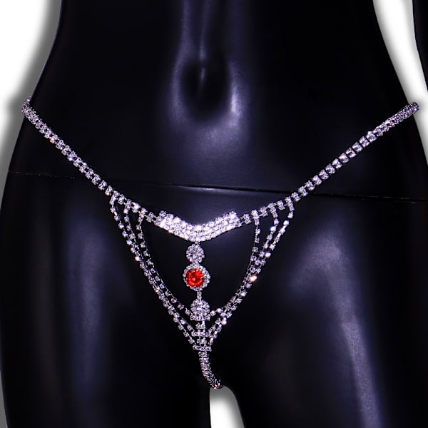Rhinestones Body Chain Sølv Bikini Kæde