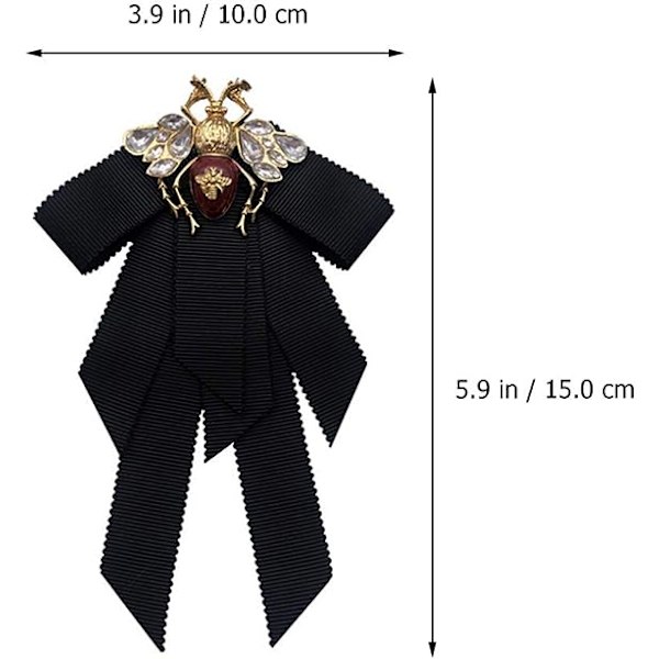 Retro Fluga Brosch Kristall Bi Djur Brosch Corsage Förknuten Rosett