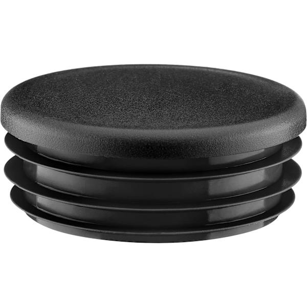 Runde rørplugger 40 mm Svart 4 stk Runde rørplugger Rørhette 4 cm