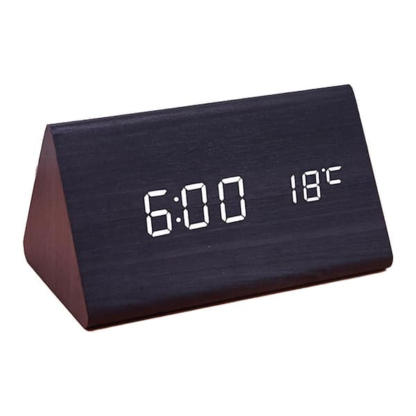 LED Kreativ Digital Träklocka Temperatur Evighetskalender Uppladdningsbar