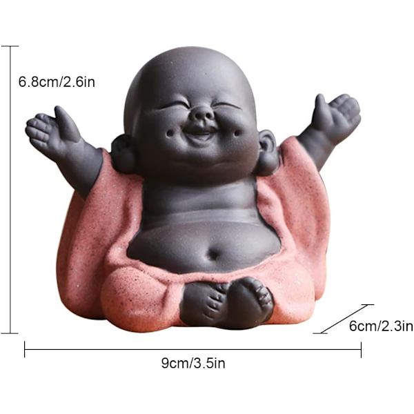Skrattande Maitreya Buddha, Buddha-staty i keramik, prydnadste för te, miniatyr Buddha-prydnader, heminredning trädgårdsdekorationer