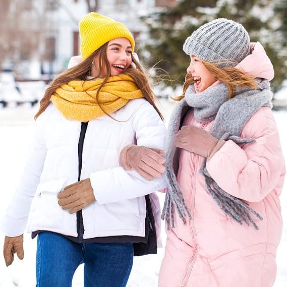 Vinter Varme Touchscreen Handsker Kvinders Fleece Foring Tekstning Handsker Fuzzy Manchet Termiske Bløde Vinterhandsker til Ski