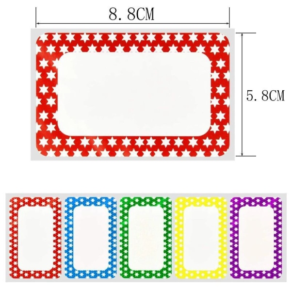 Namnskylt klistermärken, 300 st färgglada vanliga namnklistermärken, 5 färger 3 1/2\" X 2 1/4\"