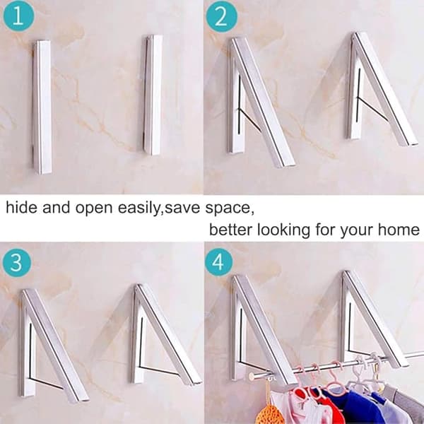 Curious Fish Retractable Hidden Aluminum Folding Wall Mounted Dry