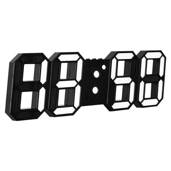 3D LED-klocka Skrivbordsväckarklocka Väggklocka med fjärrkontroll, 9.7