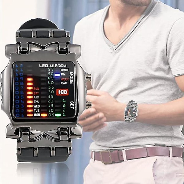 Elektroniska LED-binära klockor, idealiska för daglig användning