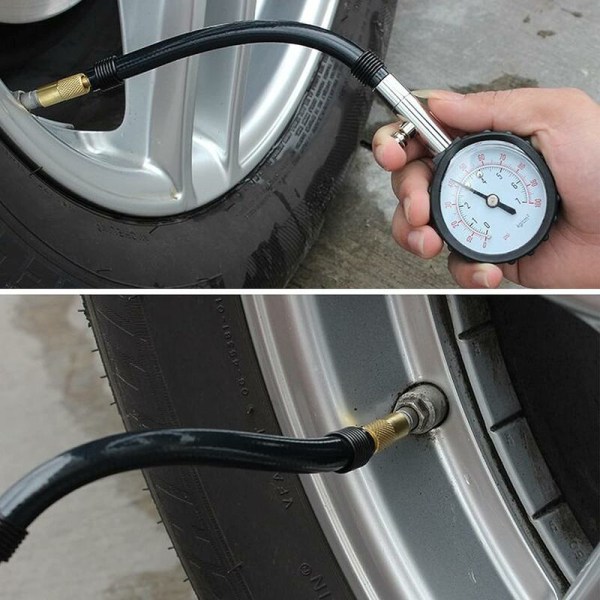 Tester for dekktrykk, manometer for bildekk, overvåking av dekktrykkmåler