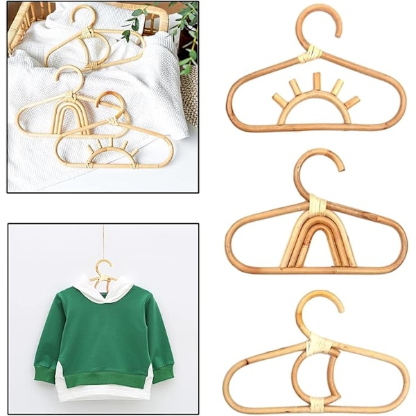 3X Barn Rattan Hängare Organizer Sovrum Väggkrokar för Barn Flickor