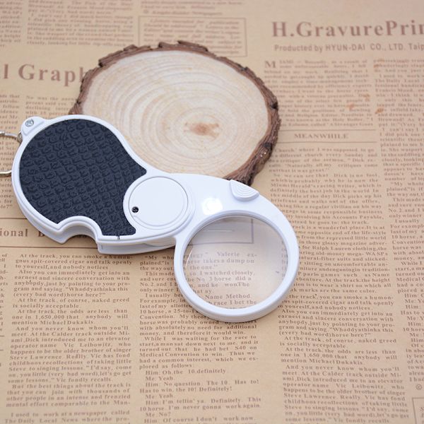 Lighted Magnifier, Lighted Magnifying Glass, 5X Handheld Pocket Magnifier,