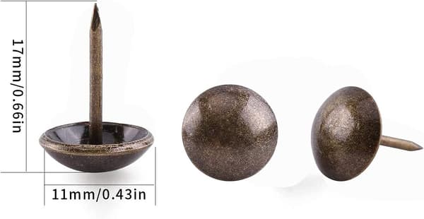500 stk. møbelpolstringssøm, kraftige 17x11 mm bronze dekorative møbelpolstringssøm