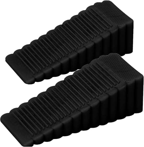 2-pack dörrstopp i gummi, stapelbar och robust dörrkil