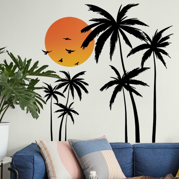 A set of sunset coconut trees wall sticker wall sticker wall deco