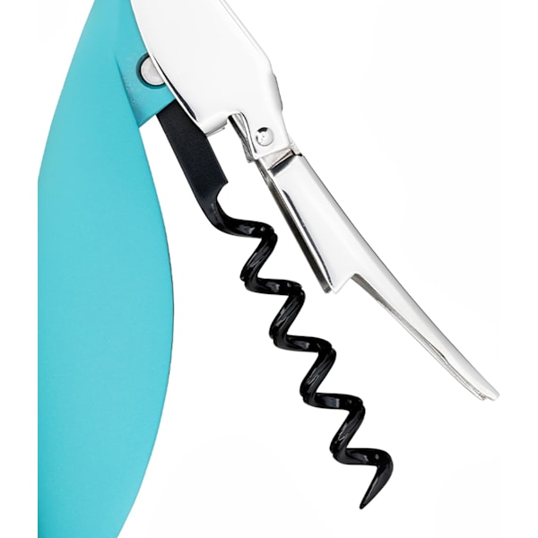 Corkscrew for Sommelier i støbt aluminium og PC, lyseblå