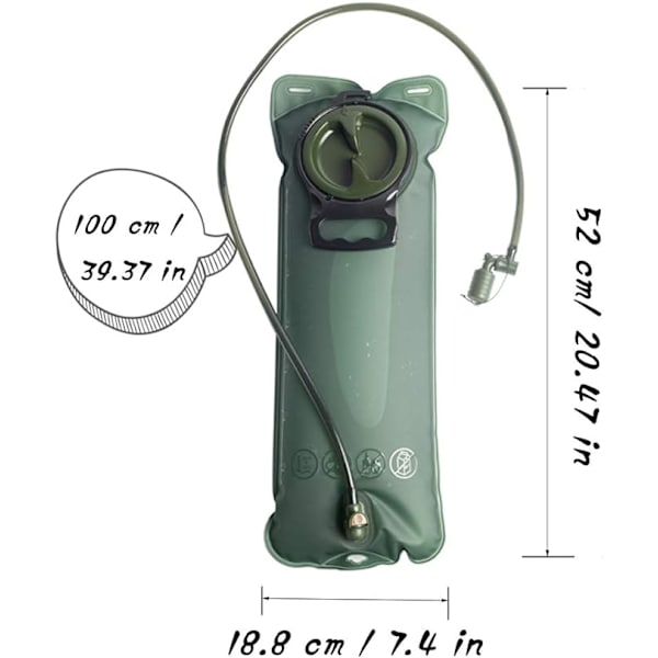 3L Bärbar Hydreringsficka, Bärbar Hydreringsficka Bärbar Vatten Självlåsande Ventilpåse för Sport Vandring Camping Klättring Vandring (Blå Svart)