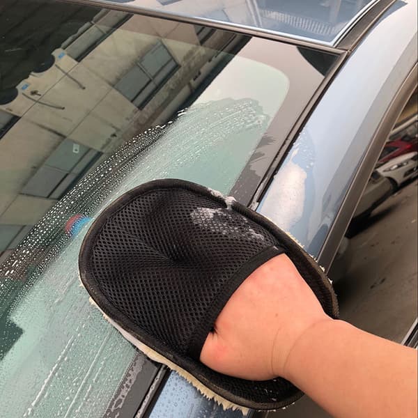 Bil styling fortykke uld blød bilvask handsker b