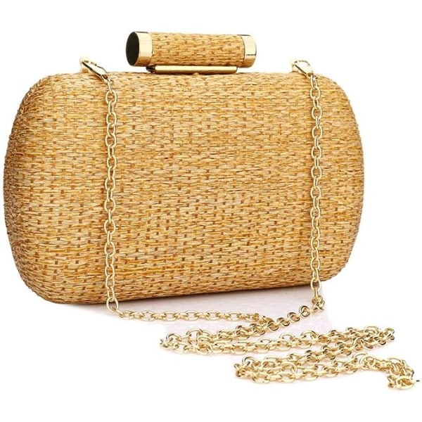 Kvinde Bryllup Halm Clutch Håndvævet Aften Halm Clutch Flet Håndtaske