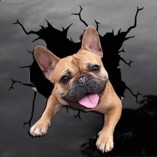 1 stk 3D Dogs Stickers, Funny Crack Dogs Vinyl Car Stickers, Car Wi
