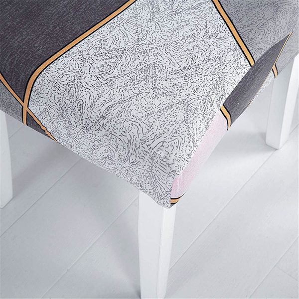 Patchwork-tryckt stolsskydd, tvättbart stretchigt stolsskydd, bröllopsdekoration, hotellrestaurang, stil A