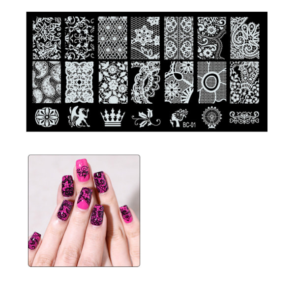 21 Stykker Neglekunst Stempelplater - Stempel, Skrape, Perfekt for å Lage Utsøkte og Personlige Negledesign