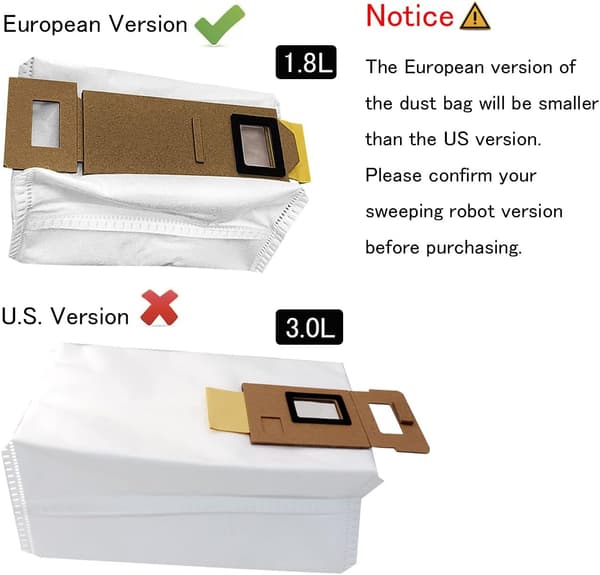 10-pack dammsugarpåsar för Xiaomi Roborock T7S T7S Plus S7 S7 Plus