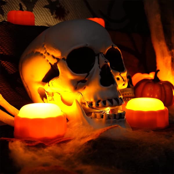 2-pack Halloween LED-pumpa ljus med fjärrkontroll och timer