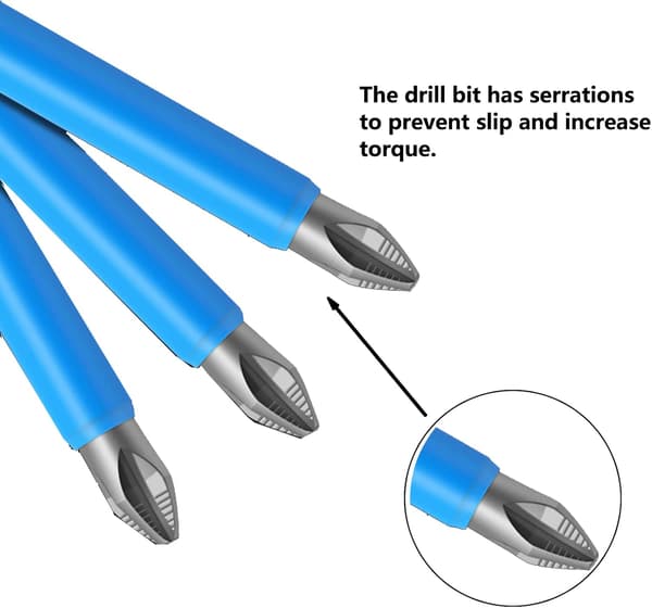 5 stk. 65mm PH2 Skruetrækkerbits 1/4\" Hex Skaft Anti-Slip Krydsbits til Elektrisk Håndskruetrækker