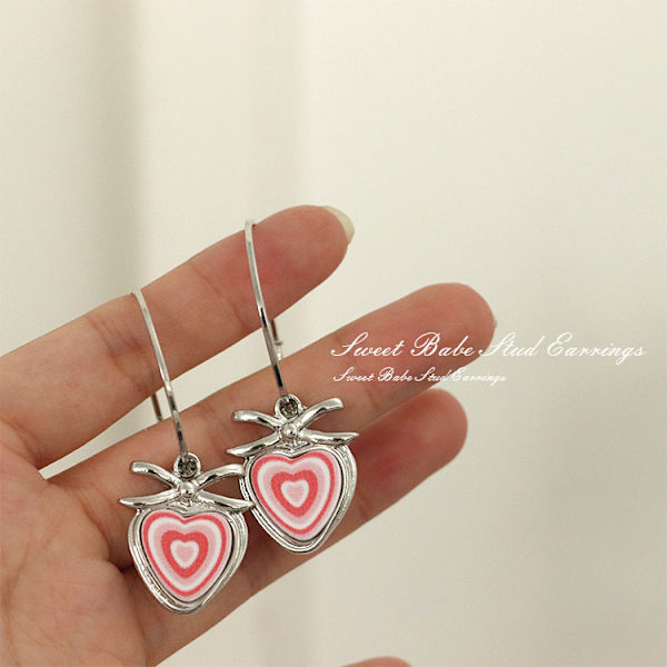 Hjerte Dangle Drop Stud Øreringe Hjerte Smykker Gaver til Kvinder Bir