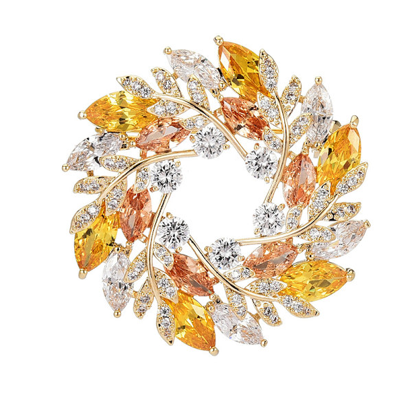 Elegant krans brosje Kvinners temperament klesplagg kreativ zirkon corsage