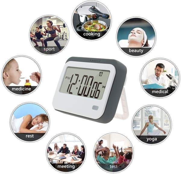 Digital køkkentimer, lydløs blinkende lys og magnetisk stativ Kitc