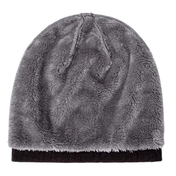 Vinterlue for menn og kvinner, bomullsstrikket slouchy lue, varm og elastisk lue for løping, sykling og ski